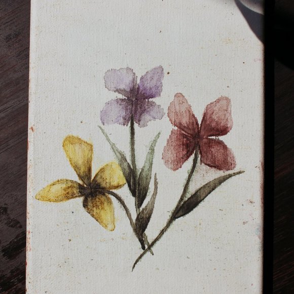 FLORAL FRIENDS ✺ watercolor painting (6x8 canvas) - Picture 3 of 3